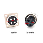 1Set GX16 2/3/4/5/6/7/8/9/10 Pin Male Female 16mm Square Flange Seat Metal Aviation Adapter Socket Plug M16 Soldering Connector