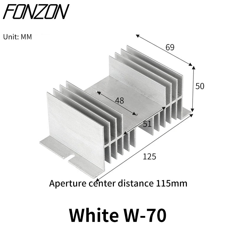 1 Pcs 10A-40A New Type Single-Phase Solid State Relay SSR Aluminum Fin Heat Sink Suitable For SSR-10DA/25DA/40DA