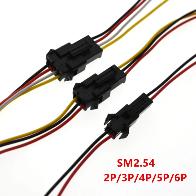 SM JST LED Connector Cable 2/3/4/5/6 Pin Plug Socket Male Female Wire Connector For RGB RGBW LED Strip Light Adapter