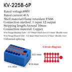 1PC 225 Series Wire Connectors Plug-in Electrical Terminal Block Spliceable One In Multiple Out Splitter Guide Rail Junction Box