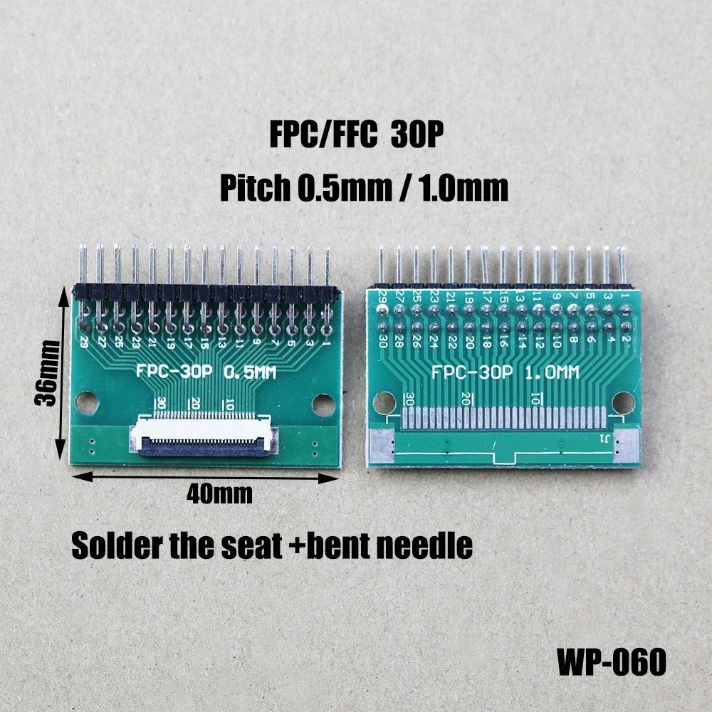 1pcs 4/6/8/10/12/15/16/18/20/22/24/26/30/34/36/40/42/45/50/56 Pin FPC/FFC Adapter Board 0.5mm To 2.54mm Connector