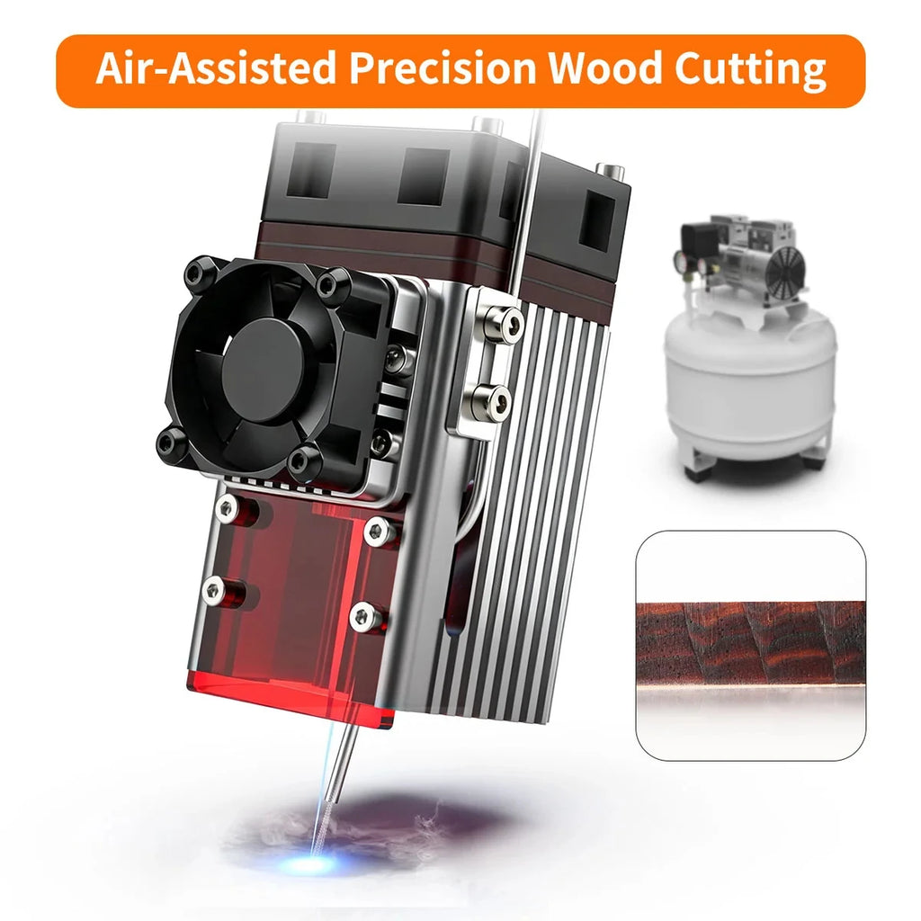 40W80W NEJE A40640 E40 Laser Module Diode High Power 450nm, Air-Assisted Nozzle for CNC Woodworking Engraver & Cutting Tools