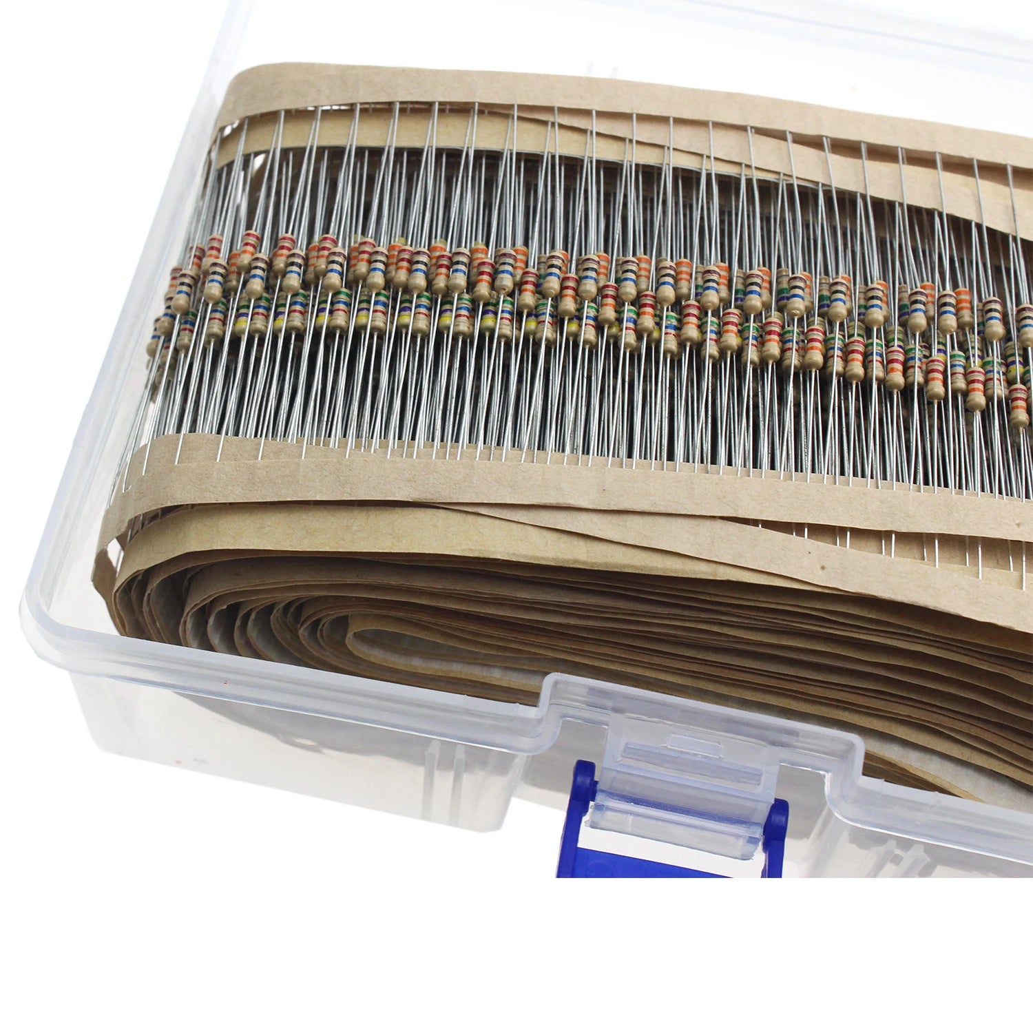 2500pcs Resistor Kit, 1/4W 5% Tolerance Carbon Film Resistors 1 Ohm-10M Ohm 50 Types 10R 39R 680R 56K 470K 3.3M 4.7M Ohm
