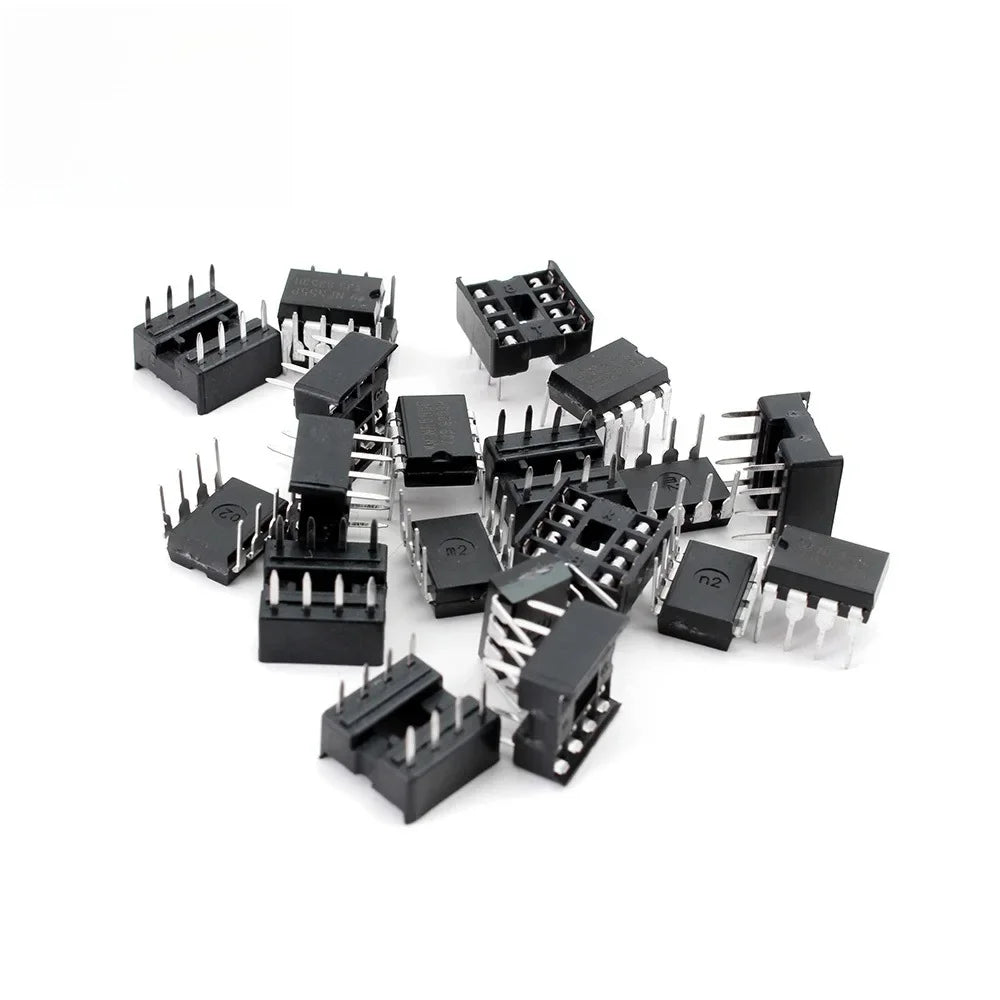 NE555 NE555P IC 555 & 8 Pin DIP Timer Programming Oscillator Chip Sockets Kit 1/5set