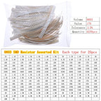 0402 0603 0805 1206 2512 0ohm-10Mohm SMD Chip Fixed Resistor Assortment Kit Electronic components sample pack
