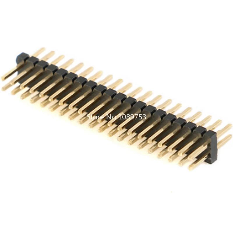 10Pcs 1.27mm Pitch 2x3-40P Male Pin Header Connector, Double Row Through Hole PCB Breakaway Header Strip