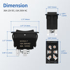 DaierTek UP Down Momentary Reverse Polarity Switch 12V 30A DPDT Polarity Reversing Switch RV Power Jack Switch for 5th Wheel