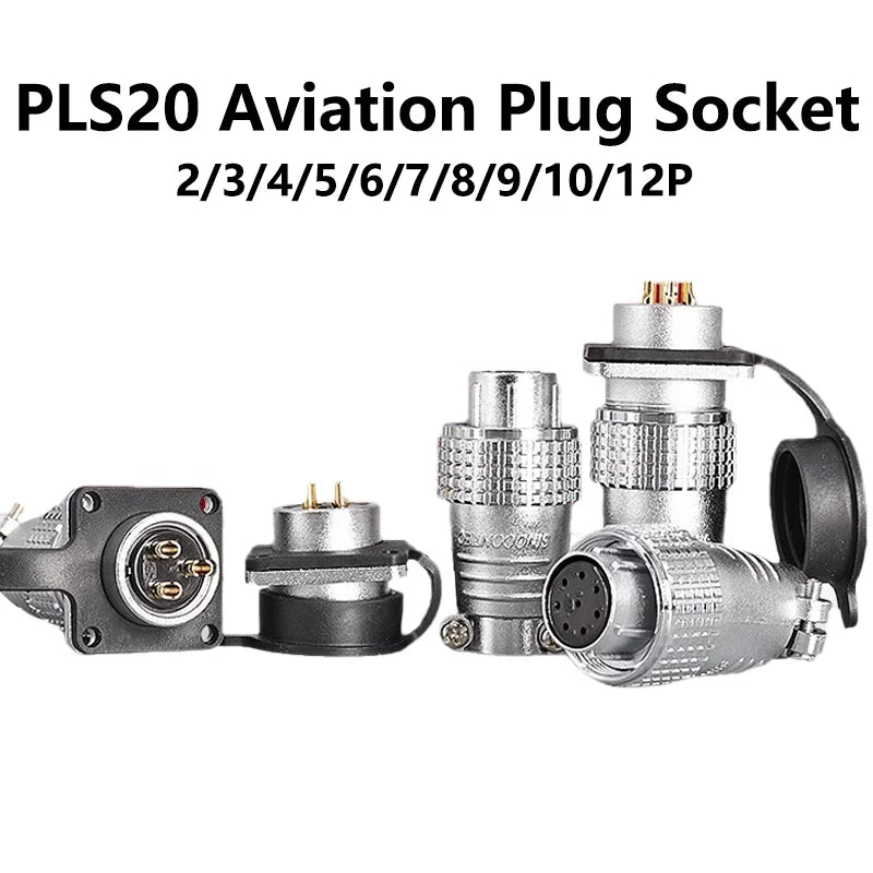 PLS20 Aviation Connector WS20 TP20 Opening Diameter 20mm 2/3/4/5/6/7/8/9/10/12 Pin Male Female Aviation Plug Aviation Socket