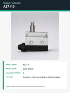 TEZUO AZ7110 IP41 Limit Switch Micro Travel Switch for Industrial Automation