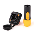 2pcs 3Pins Waterproof IP65 Grade Locking Powercon Male Plug Jack Female Chassis Socket Cable Wire Connector