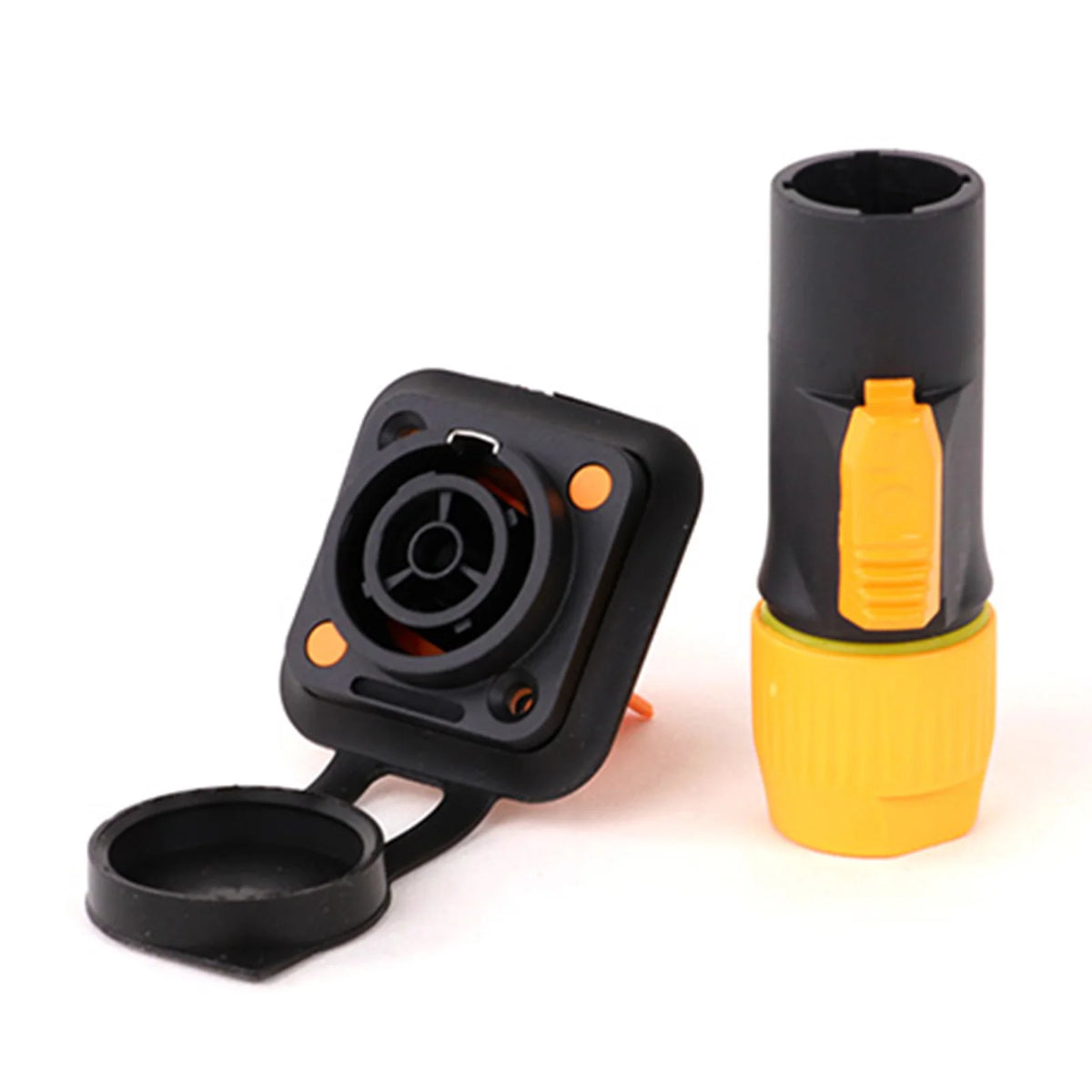 2pcs 3Pins Waterproof IP65 Grade Locking Powercon Male Plug Jack Female Chassis Socket Cable Wire Connector