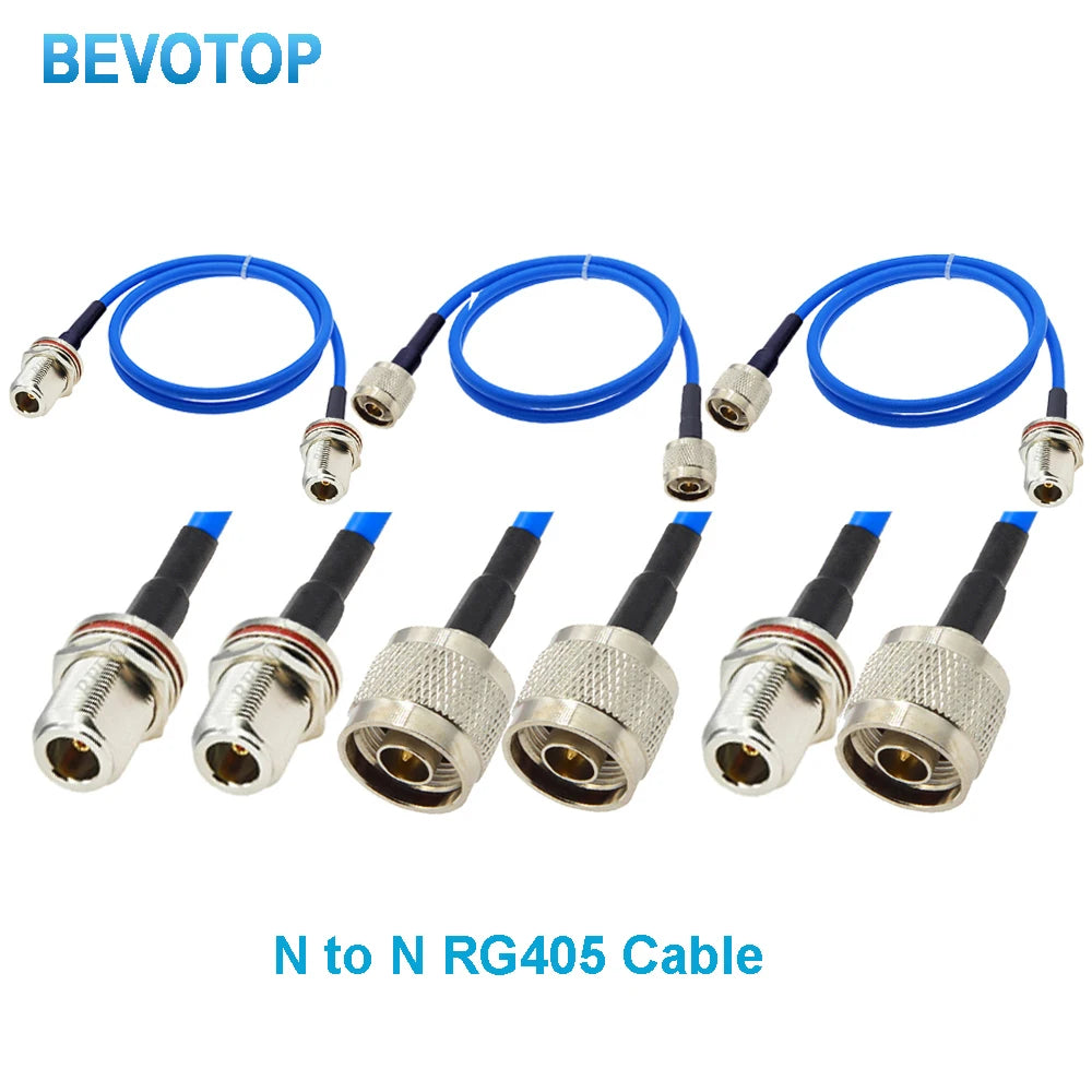 1PCS Blue RG405 Coaxial Cable N Type Male to Male Female to Female Connector RF Jumper Pigtail N Type Extension Cable 10CM~10M