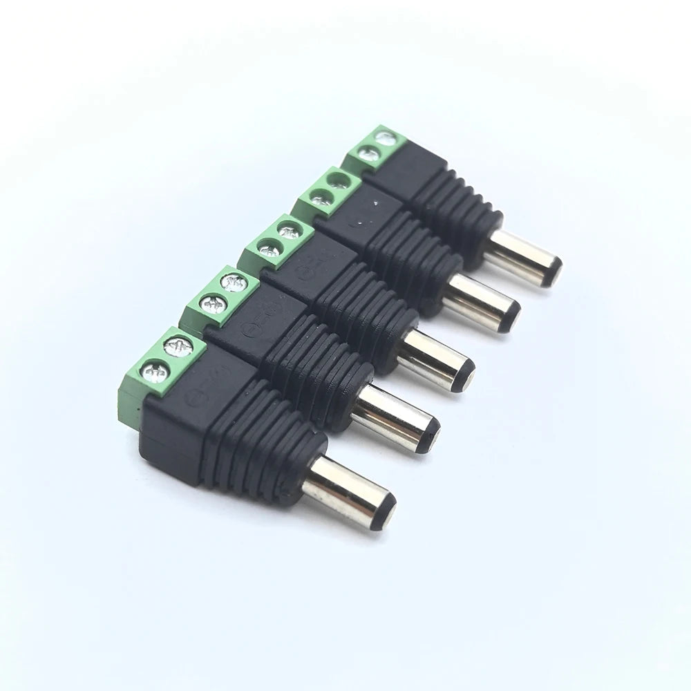 Male Female Socket Barrel Adapter 12V DC Power Connector Plug Jack for CCTV Camera LED Strip Supply Terminal 2.1mm x 5.5mm
