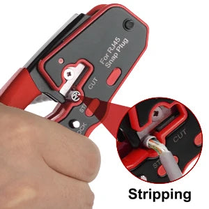 RJ45 crimping tool kit Ethernet crimper and tester for Cat5e Cat6 Cat6a 8P8C modular connectors