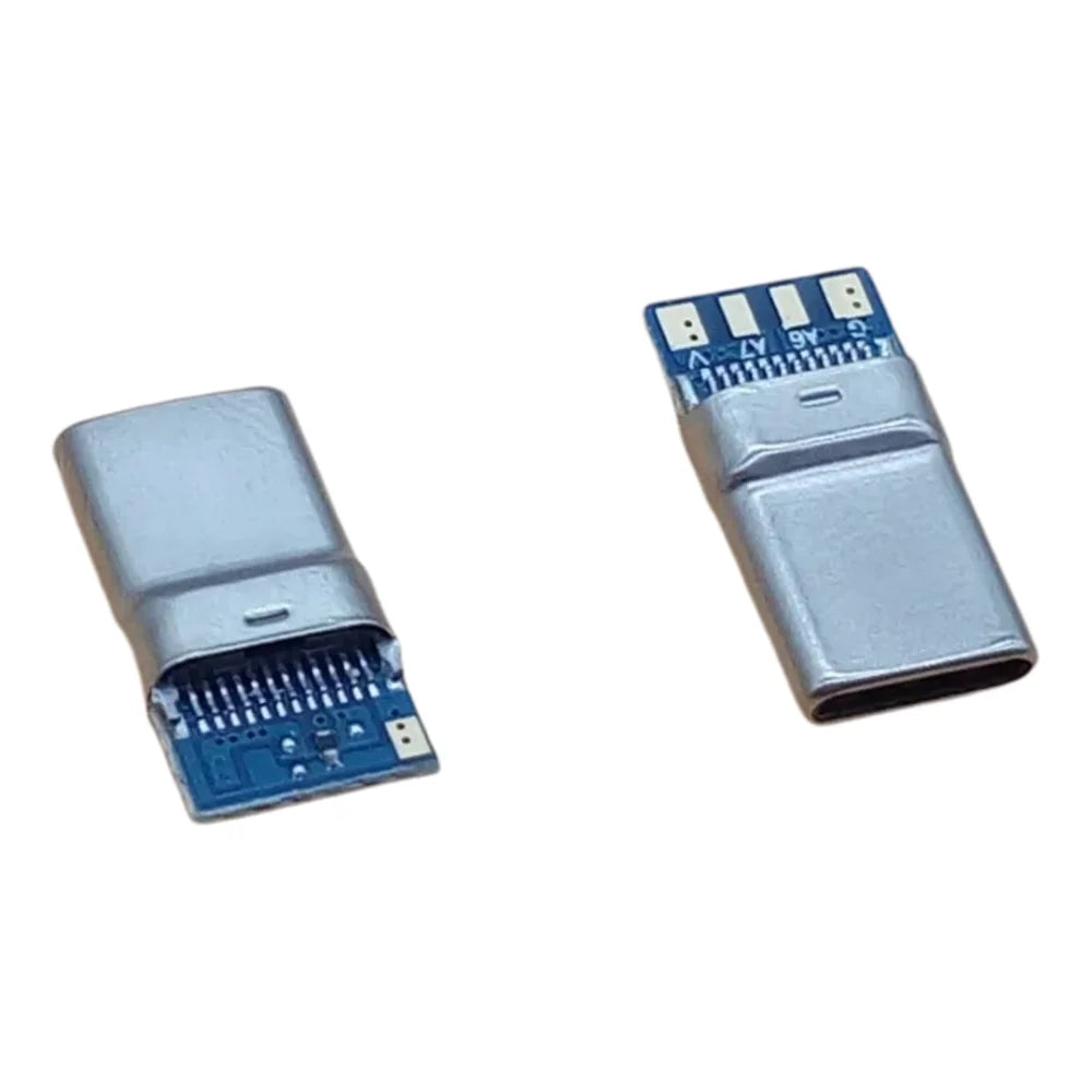 2/5Pcs Weldable Type-C 2.0 Male Plug 4-in-1 2A High Current USB-C Connector