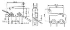 40PCS/Box Mini Micro Limit Switch - NO NC SPDT 2P/3P Terminals 5A 125V/250V Roller Arc Lever Snap Action Switch