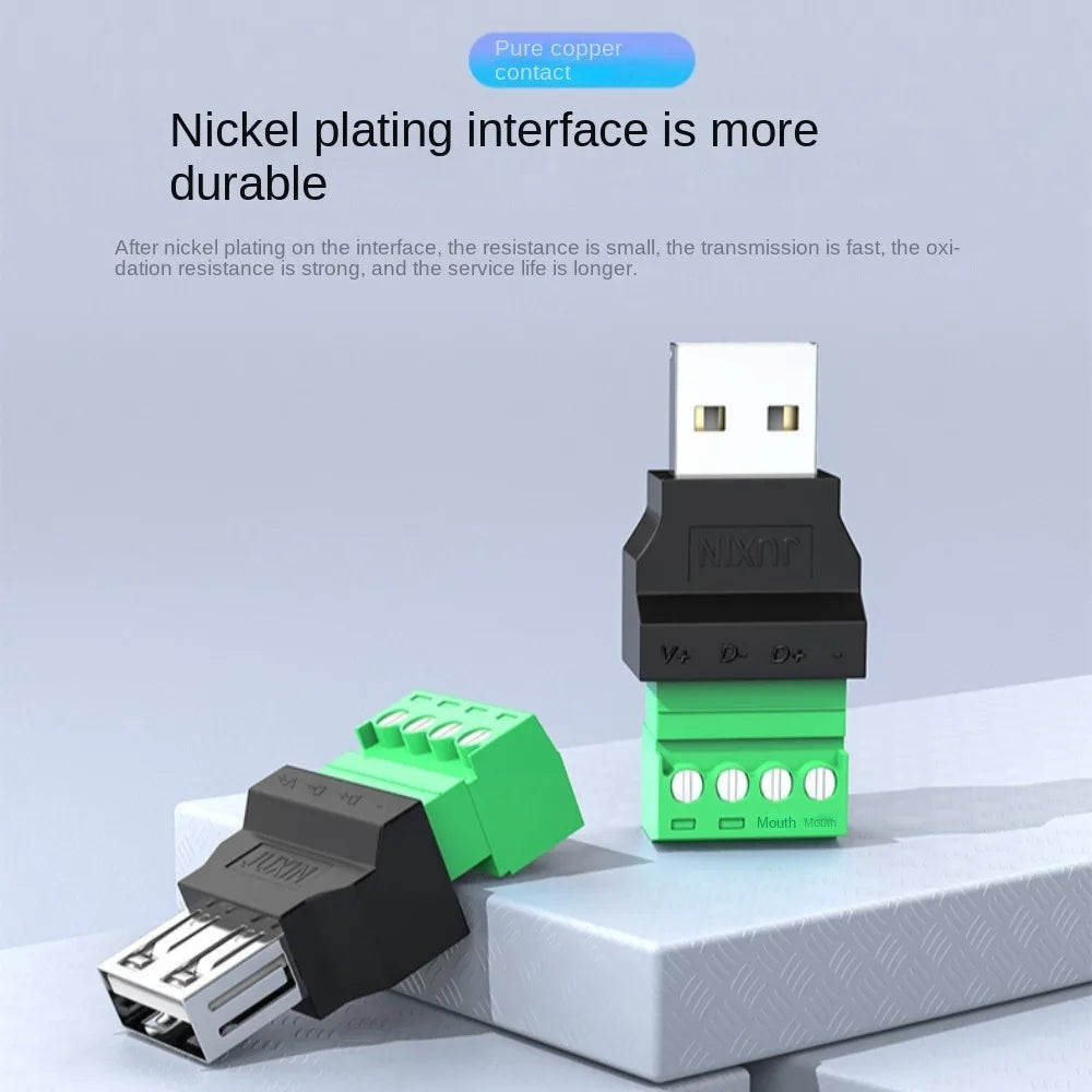Type A USB Connector USB Plug USB 2.0 Adapter Connector Jack Type-A 4-pin Male/Female Plug 4 pin 4 Pin Screw Terminal Plug
