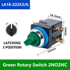 ABILKEEN LA18-22 2NO2NC Metal Push Button Switch 25MM Mount Size Momentary/Latching Rotary/Mushroo Head Power Control Switch