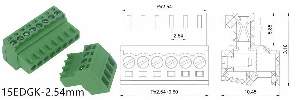 1set 2EDGRK 2.54mm 3.5mm 3.81mm 5.08mm 7.62mm Pitch 15EDGRK 2P 3P 4P 5P 6P~12PIN Solderless Docking Type PCB Terminal Connector