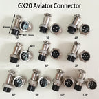 1 Set GX20 15x43mm 19mm M19 2 3 4 5 6 7 8 9 10 12 Pin Male Female Docking Aviation Plug Waterproof Circular GX Aviator Connector