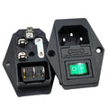 1set 10A AC 250V 3 Terminal Power Socket with Fuse Holder EC320 C14 Rocker Switch AC Power Cord Inlet Plug Socket