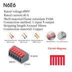 5/10PCS Wire Connector Electric Cable Led Conectors For 4mm² 6mm² Fast Terminals Blocks Docking Butt Household Electrician Tools