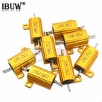 1PCS RX24 10W Aluminum Power Metal Shell Case Wirewound Resistor 0.01 ~ 30K 1 2 3 5 6 8 10 20 100 150 200 300 500 1K 10K ohm