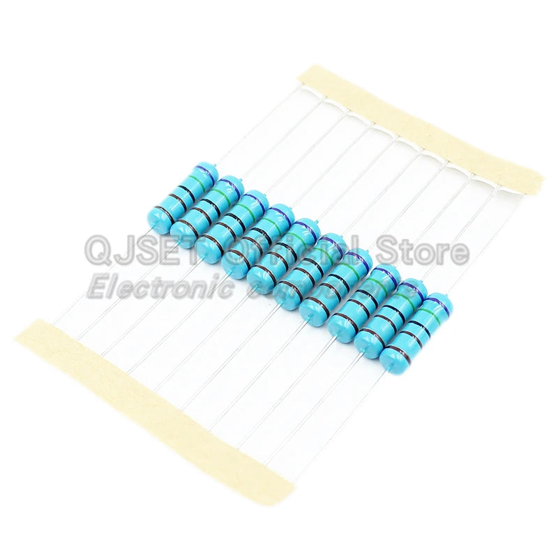 20pcs 2W Metal Film Resistors 1% 10 47 100 22 470 Ohm 1K 4.7K 10K 22k 47K 100k 200k 510k 470k 910k 1M Ohm 5 Color Ring Resistors