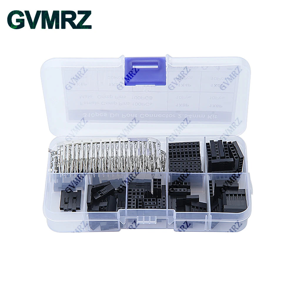 310PCS/BOX 2.54mm Male+Female Dupont Wire Jumper Line Cable 1/2/3/4/5/6/8 Pin Header Connector Housing Electronic DIY Kit 310Pcs
