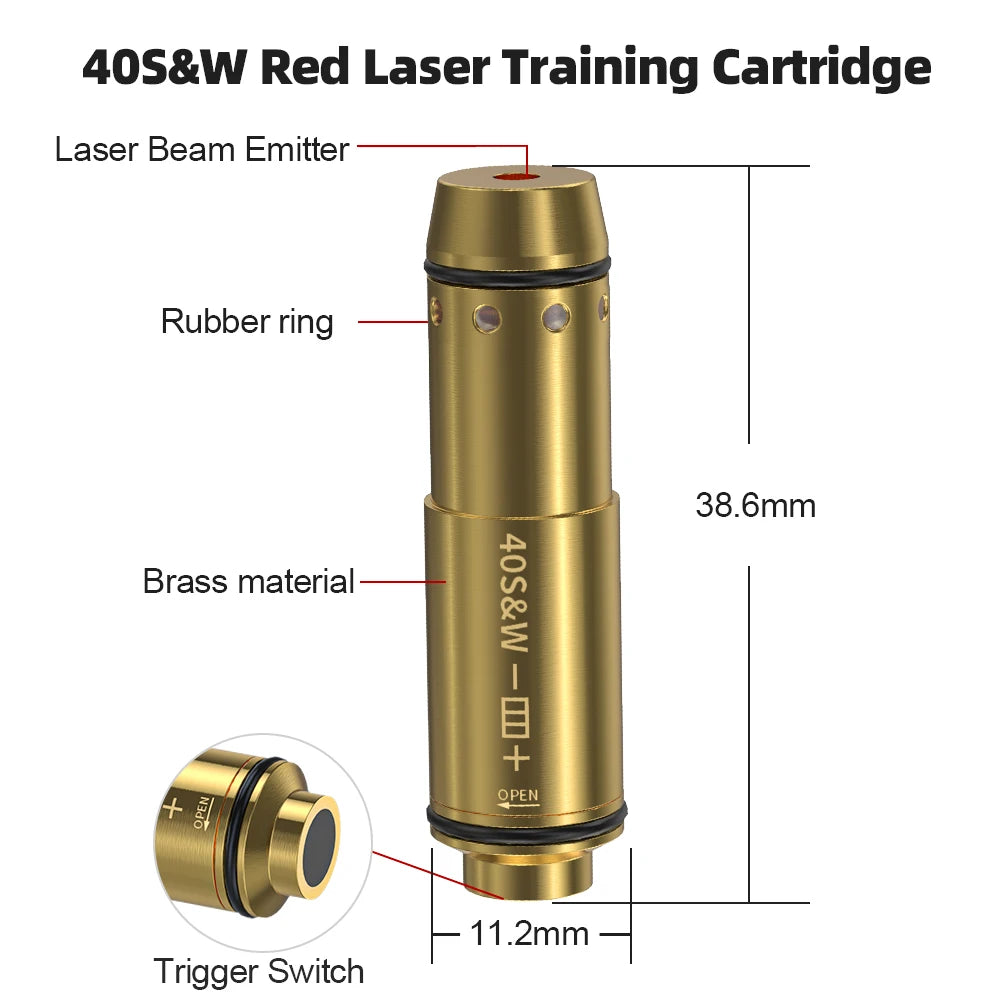 9mm/12GA/38SPL/223Rem/45ACP/357SIG/380ACP/Cal. 6.5mm/Cal44mag Dry Fire Laser Trainer - Hunting Accessories, Training Shooting