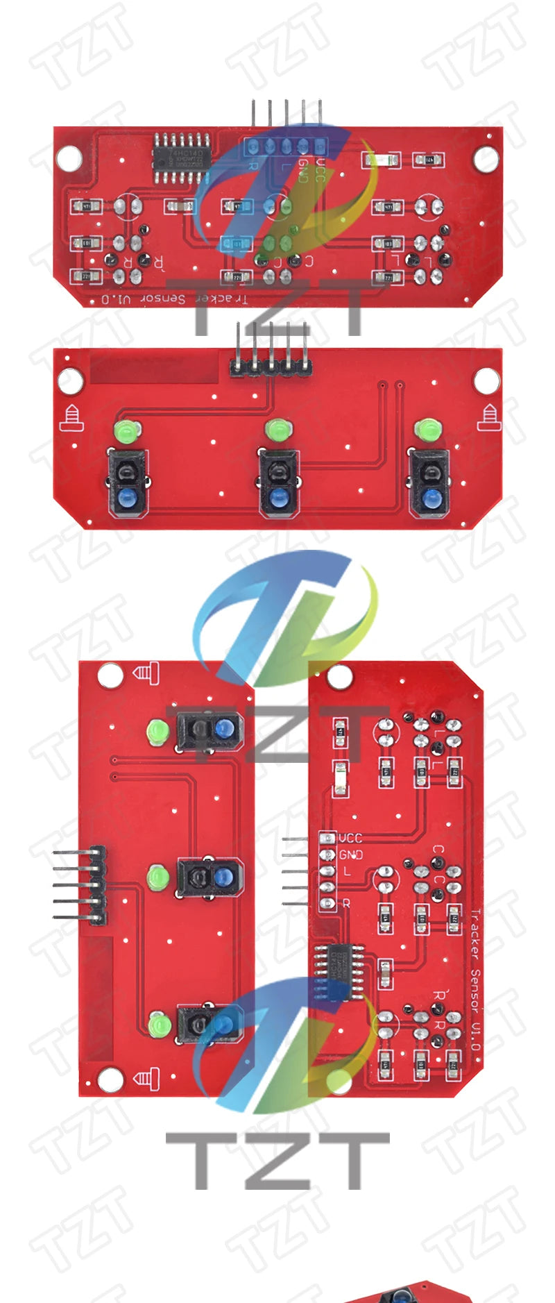 GREATZT Infrared Reflective Sensor TCRT5000 3-way Tracing/tracking Module Line Patrol Obstacle Avoidance Car Robot Sensor Module