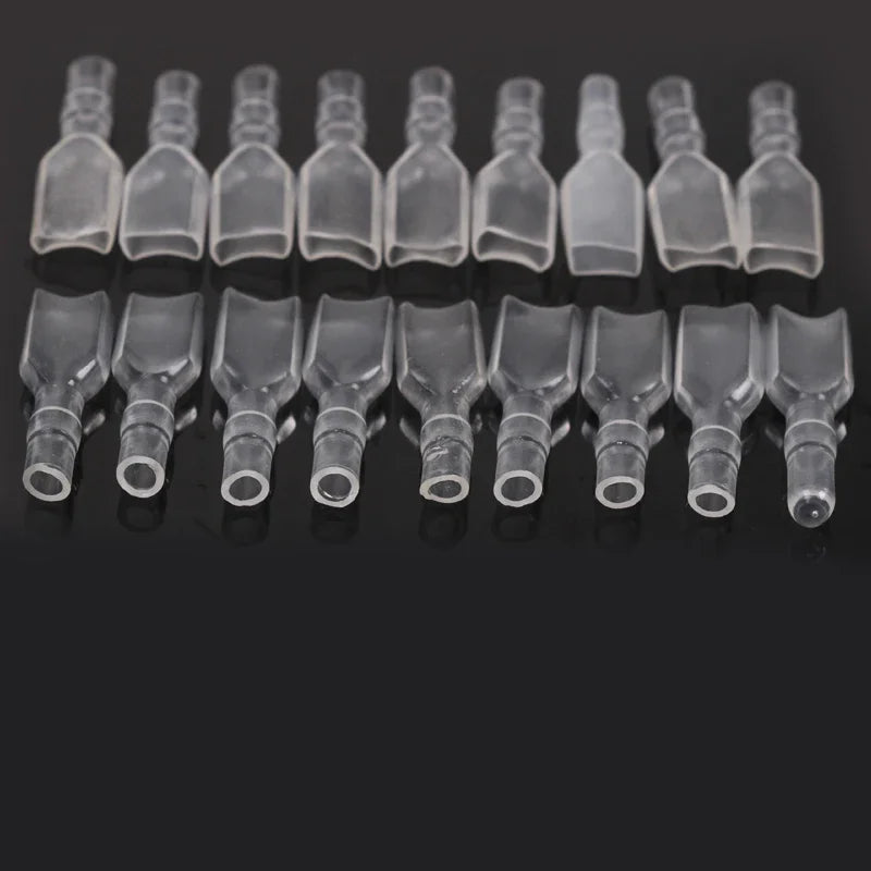 100PCS 2.8/4.8/6.3mm Female&Male Crimp Spade Connector Car Speaker Electrical Wire Connectors Transparent Sleeve