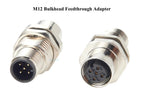 M12 A Code 5Pin Male to Female Converter IP67 Shielded Bulkhead Feedthrough Panel Mount Connector Receptacle 60V 4A for NMEA2000
