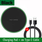 Wireless Charger For iPhone 17 16 15 14 13 Pro Max Induction Fast Charging Pad Dock Station For Samsung S25 S24 Xiaomi Huawei
