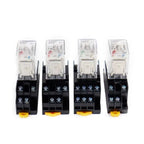 Power Electromagnetic Relay MY2N‑J MY4N‑J HH52P HH54P With PYF11A Socket Base DIN Rail Mount Coil DC12V DC24V AC220V Industrial