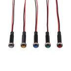 1pc 6mm Oxidized Black Plastic Indicator Light Mini Warning LED Pilot Signal Lamp 6V12V 24V 220V with Wire Red Yellow Blue Green