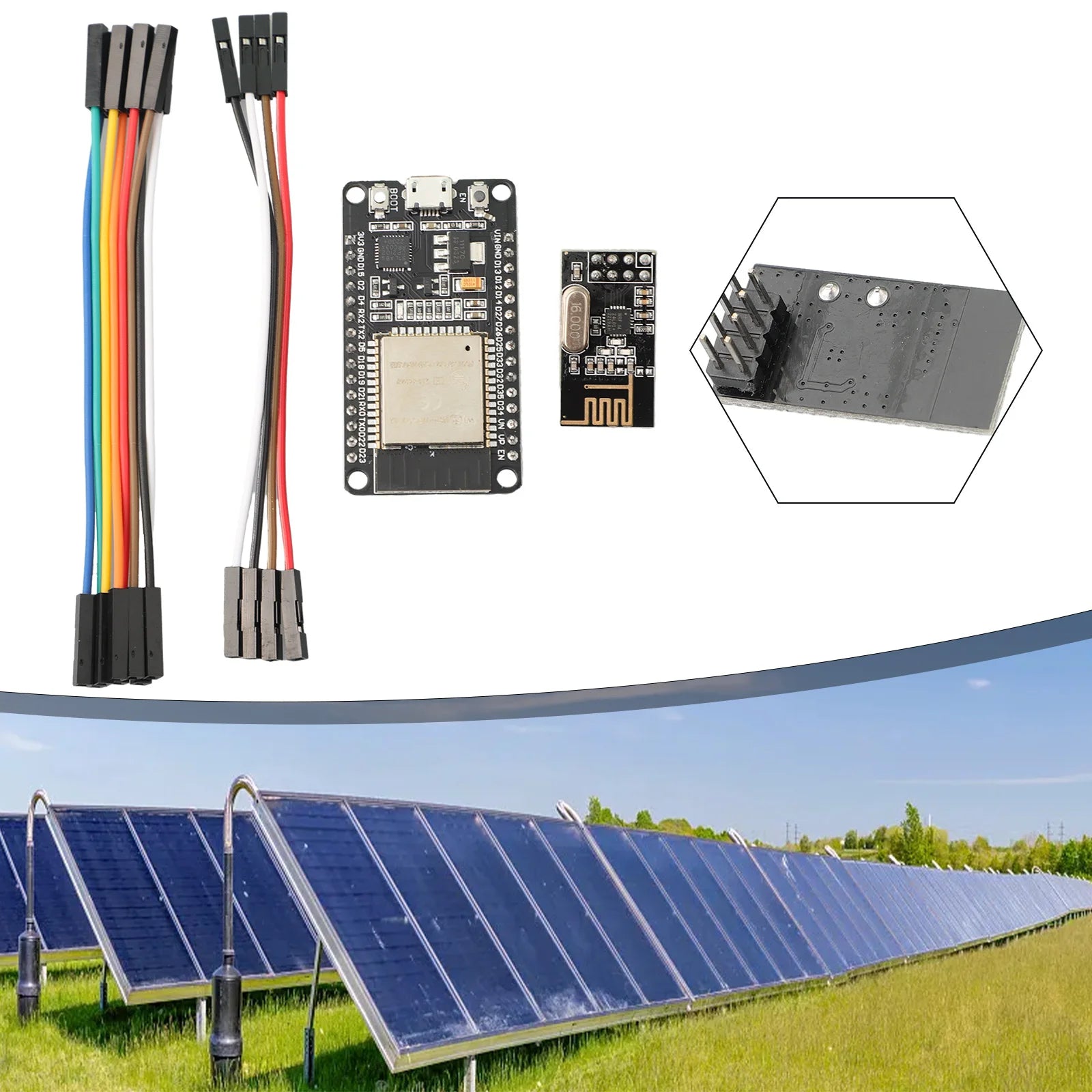 Open DTU For Hoymiles DIY Kit  ESP32+NRF24L01+Cable For HM1200 HM1500 TSun 350 TSun 400 Ultra-Low Power Consumption