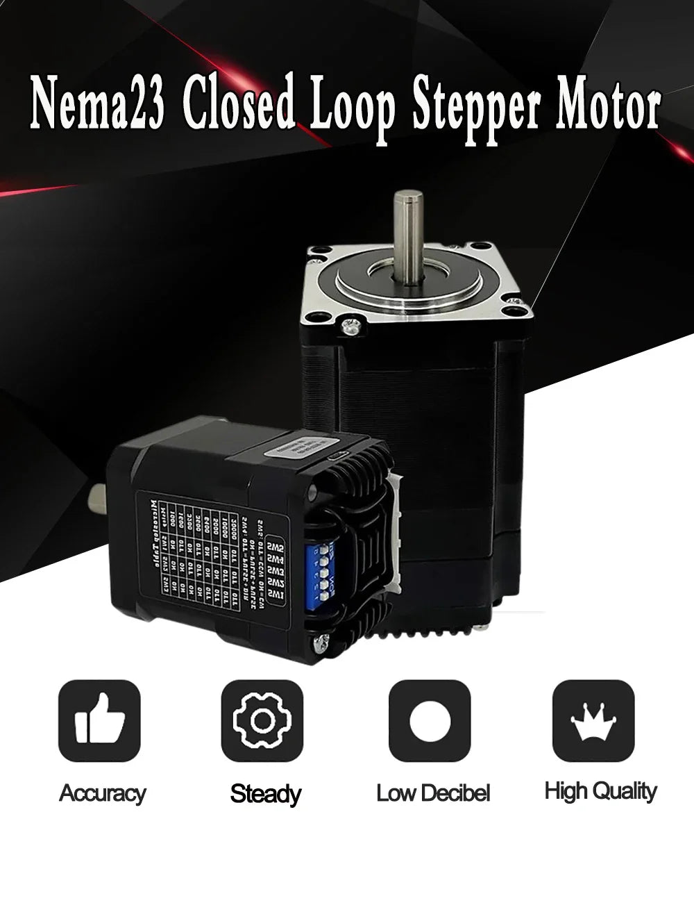 Nema23 57Closed Loop Stepper Motor Drive All-in-one Encoder Hybrid 8mm Shaft 57mm Easy Servo Motor 1000 Line Encoder DC24-48V