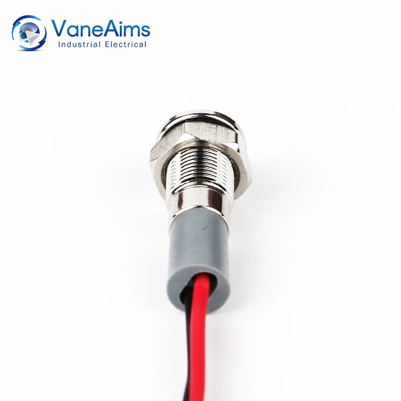 VaneAims 6mm Metal LED Indicator Light Panel Mounting Small Signal Lamp Red Blue Yellow Green White 220V 24V 12V 6V 3V