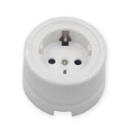 High Quality Wall Light Retro Ceramic Knob Rotary Switch EU Socket White