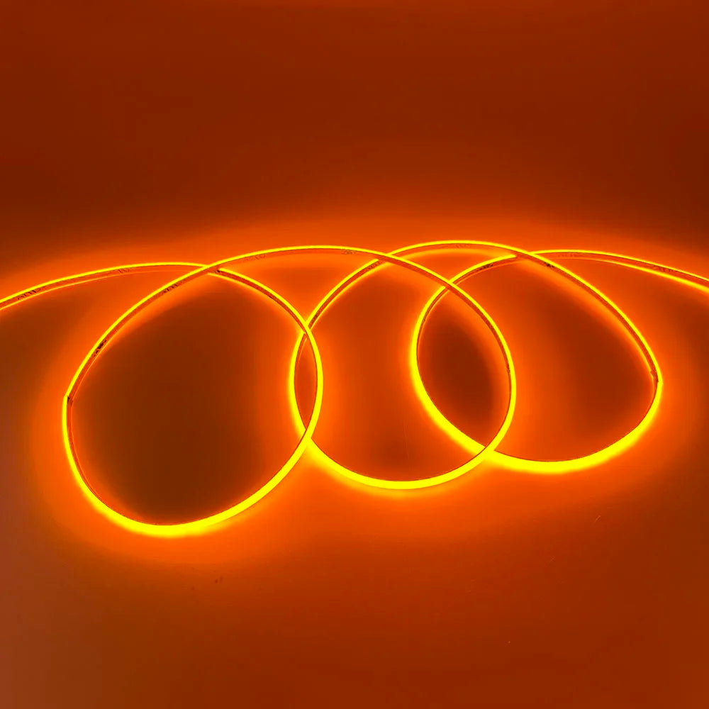 5V 12V 24V 3mm Ultra Narrow COB LED Strip 400LEDs LED Bar Lights for Car Lamp Orange 1800K 2000K Warm White 4000k Red 5m 10m 50m