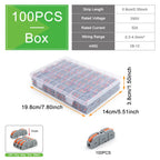 100Pcs 221 Series Boxed Lever Wire Connectors Quick Splicing Terminal Block 0.2-4mm² 32A 250V Electrical Cable Connector Set