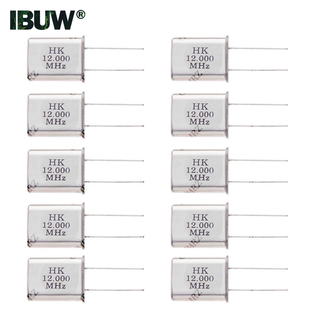 10PCS HC-49U 2Pin Passive Crystal Oscillator 10MHZ 11.0592MHZ 12MHZ 13.56MHZ 16MHZ 24MHZ