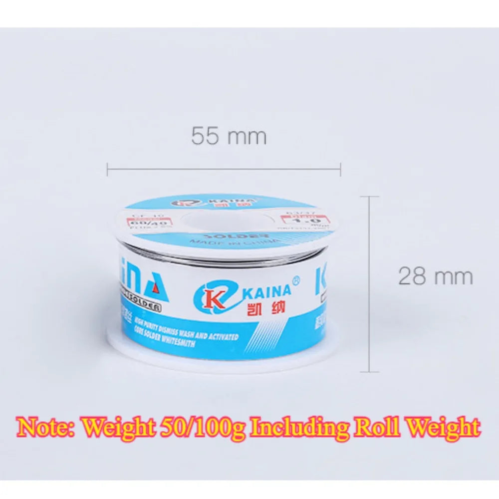 100G/50G CF-10 60/40 Solder Wire Tin 0.5/0.6/0.8/1.0/1.2/1.5/2.0mm Roll Clean Rosin Welding Core Soldering Wire Flux Reel Tube