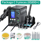 LUXIANZI 8589D+ 2 IN 1 Hot Air Gun Soldering Station With LED Digital Display For BGA PCB IC Repair Tool SMD Rework Station