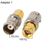 SMA to BNC Adapter SMA Male Plug to BNC Female M/F Radio Antenna Connector RF Converter M/F Radio Antenna Adapters Kit Coaxial