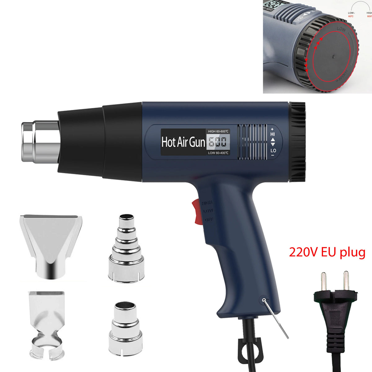 220V Heat Gun 2000W Variable Advanced Electric Hot Air Gun Advanced Hot Air Gun Temperatures Adjustable Electric Heat Gun