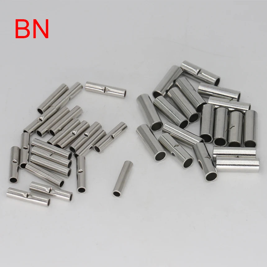 BN Copper Electrical Wire Cable Connection Crimp Sleeve Tubular Ferrule Lug Connector Non-Insulated Tube Butt Splices Terminal