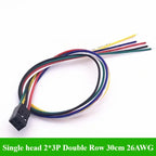 2.54MM Double Row DUPONT LINE Connector Plug With Wire Jumper Cable 30cm 26AWG 2*2/3/4/5/6/7/8/10 PIN Female Single/Double head