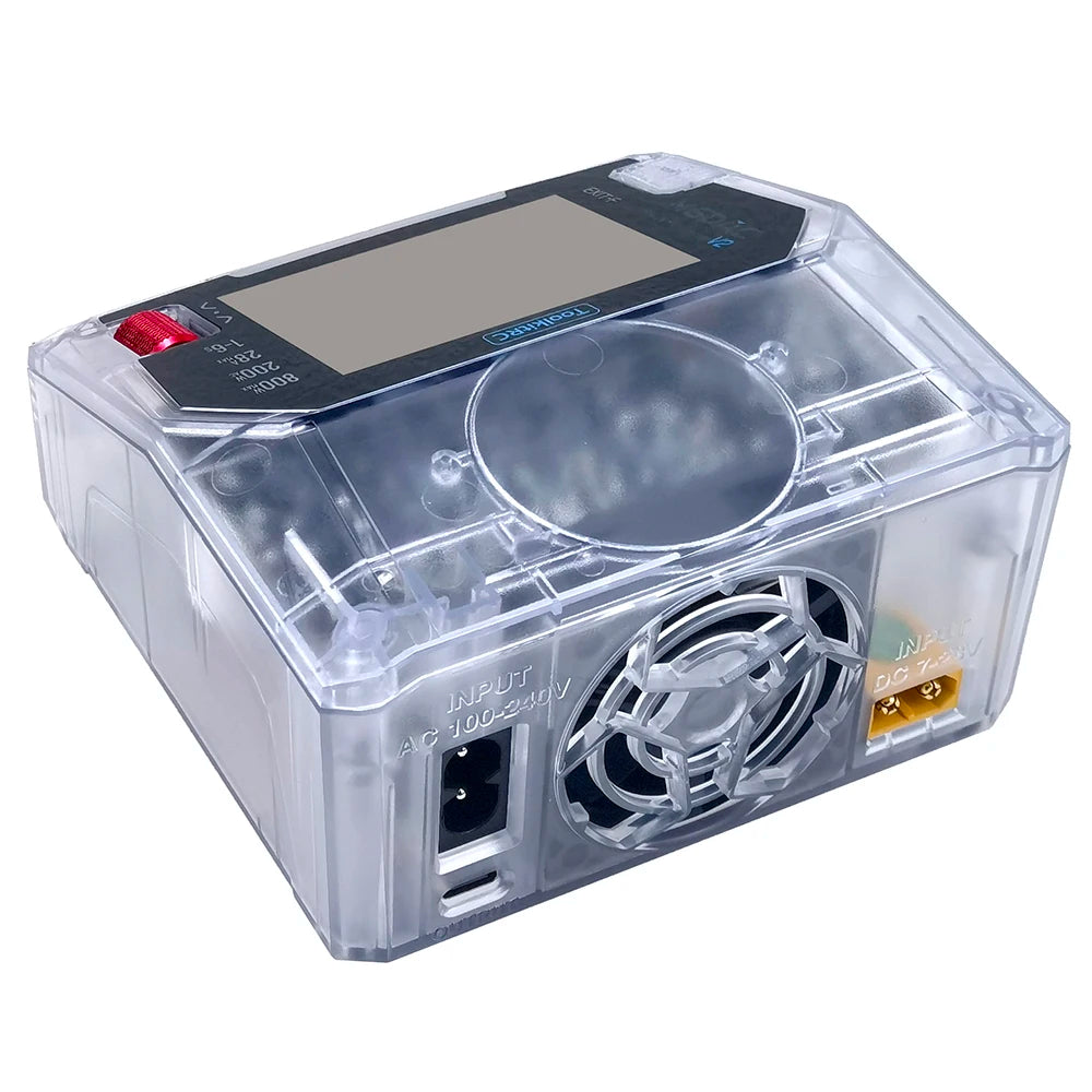 ToolkitRC M6DAC V2 TRN Charger 2CH AC200W Transparent Color DC800W IPS Model Toy Car Lithium Battery Charging 1S 2-6S LiPo LiHv
